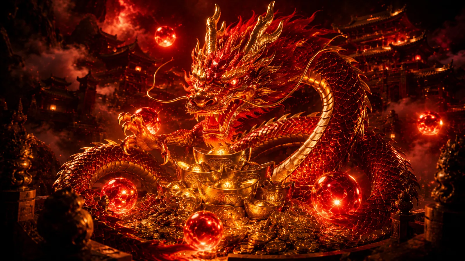 Wild Inferno slot art with fiery dragon